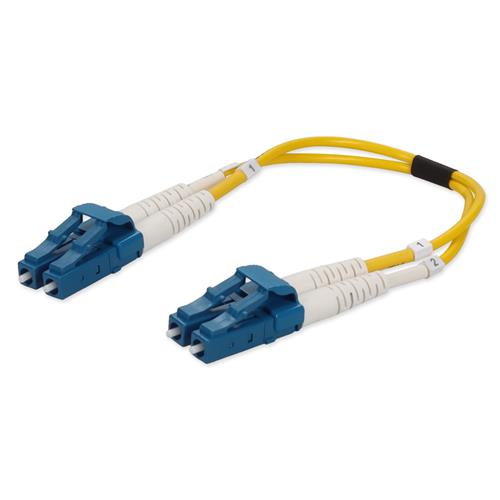 Picture of 0.25m LC to LC Yellow OS2 Duplex OFNR (Riser-Rated) SMF Fiber Patch Cable