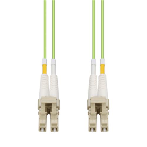 Picture of 0.5m LC to LC Lime Green OM5 Duplex OFNP (Plenum-Rated) Fiber Patch Cable