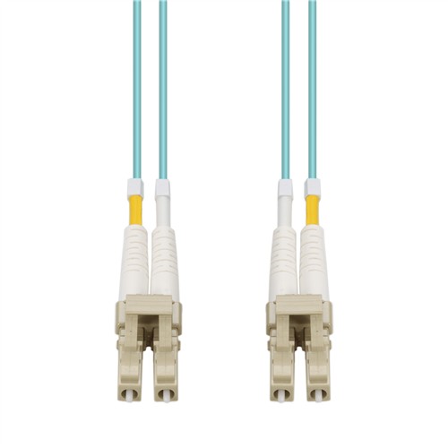 Picture of 0.7m LC to LC Aqua OM4 Duplex OFNR (Riser-Rated) Fiber Patch Cable