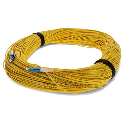 Picture of 100m LC to LC Yellow OS2 Simplex OFNR (Riser-Rated) SMF Fiber Patch Cable
