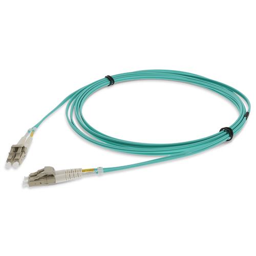 Picture of 10m LC to LC Aqua OM4 Duplex LSZH Fiber Patch Cable