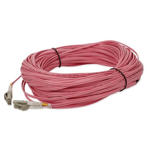 Picture of 11m LC to LC Pink OM4 Duplex OFNR (Riser-Rated) Fiber Patch Cable