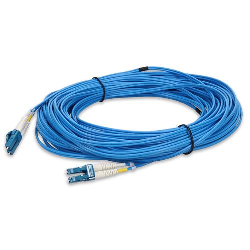 Picture of 16ft LC to LC Blue OS2 Duplex OFNR (Riser-Rated) SMF Fiber Patch Cable