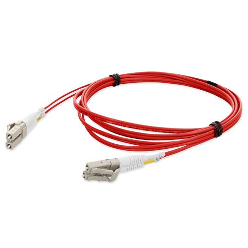 Picture of 1m LC to LC Red OM1 Duplex OFNR (Riser-Rated) TAA MMF Fiber Patch Cable