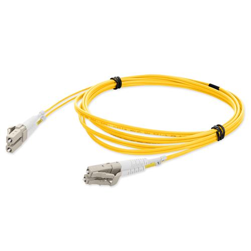 Picture of 1m LC to LC Yellow OM1 Duplex OFNR (Riser-Rated) TAA MMF Fiber Patch Cable