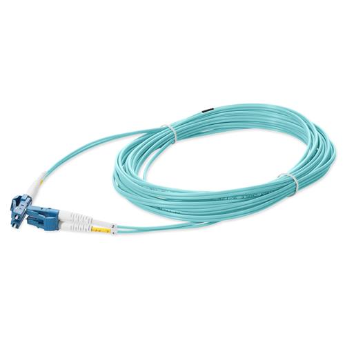 Picture of 1m LC to LC Aqua OS2 Duplex OFNR (Riser-Rated) SMF Fiber Patch Cable