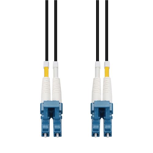 Picture of 1m LC to LC Black OS2 Duplex OFNP (Plenum-Rated) TAA SMF Fiber Patch Cable