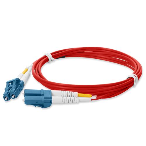 Picture of 1m LC to LC Red OS2 Duplex OFNP (Plenum-Rated) TAA SMF Fiber Patch Cable