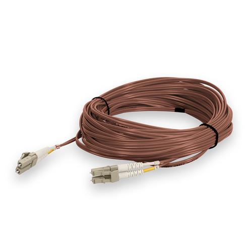 Picture of 20m LC to LC Brown OM4 Duplex OFNR (Riser-Rated) TAA Fiber Patch Cable