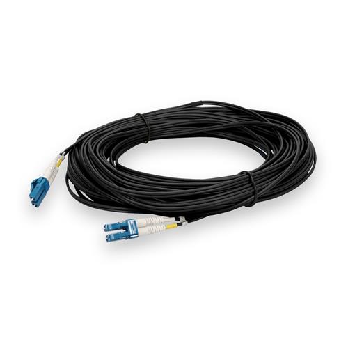 Picture of 20m LC to LC Black OS2 Duplex OFNR (Riser-Rated) TAA SMF Fiber Patch Cable