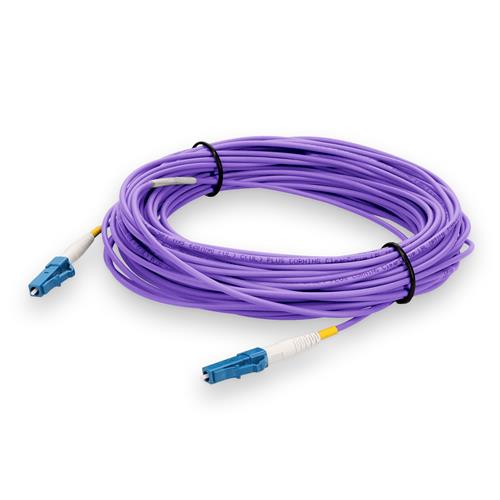 Picture of 25m LC to LC Purple OS2 Simplex OFNR (Riser-Rated) SMF Fiber Patch Cable