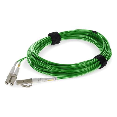 Picture of 2m LC to LC Green OM3 Duplex OFNR (Riser-Rated) TAA Fiber Patch Cable
