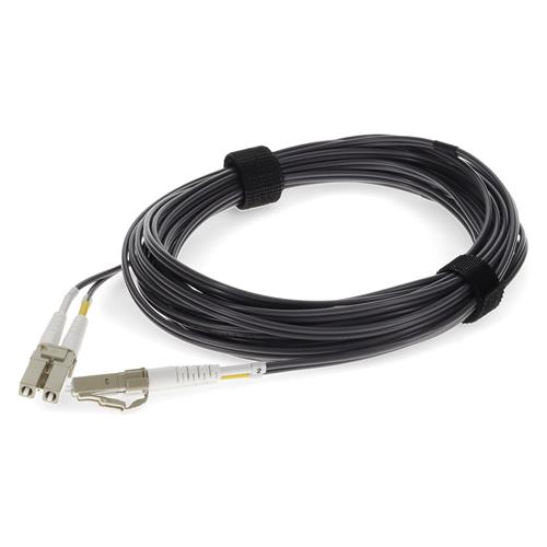 Picture of 2m LC to LC Gray OM3 Duplex OFNR (Riser-Rated) TAA Fiber Patch Cable