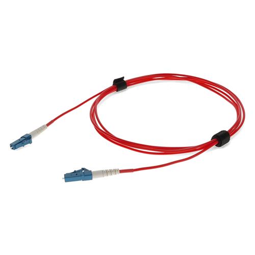 Picture of 2m LC to LC Red OS2 Simplex OFNR (Riser-Rated) TAA SMF Fiber Patch Cable