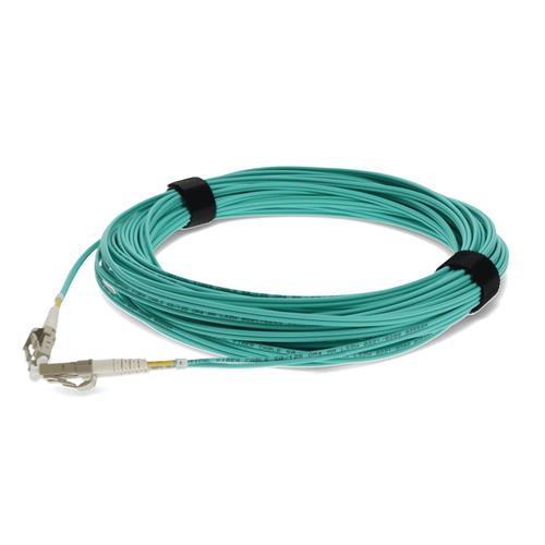 Picture of 30m LC to LC Aqua OM4 Duplex LSZH Fiber Patch Cable