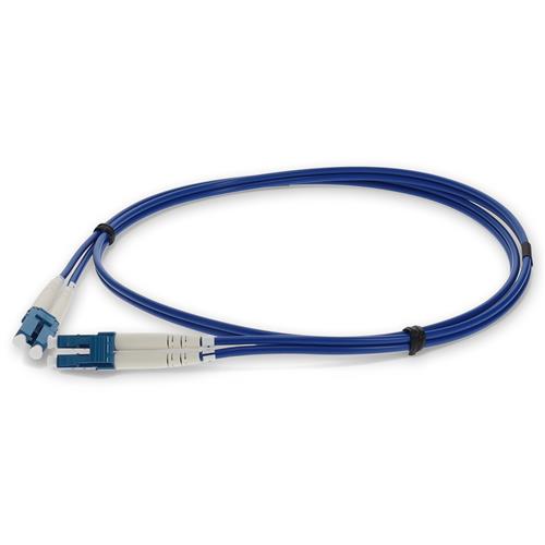 Picture of 5m LC to LC Blue OS2 Duplex Armored OFNR (Riser-Rated) SMF Fiber Patch Cable