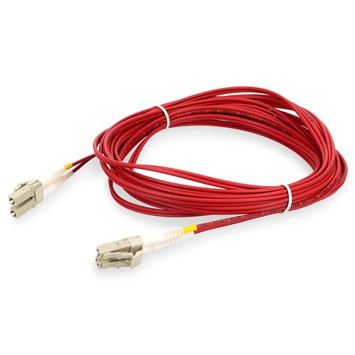 Picture of 8m LC to LC Red OM4 Duplex OFNR (Riser-Rated) Fiber Patch Cable
