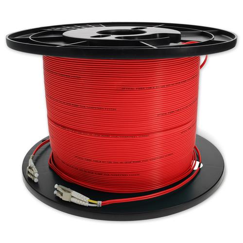 Picture of 92m LC to LC Red OM4 Duplex OFNR (Riser-Rated) Fiber Patch Cable