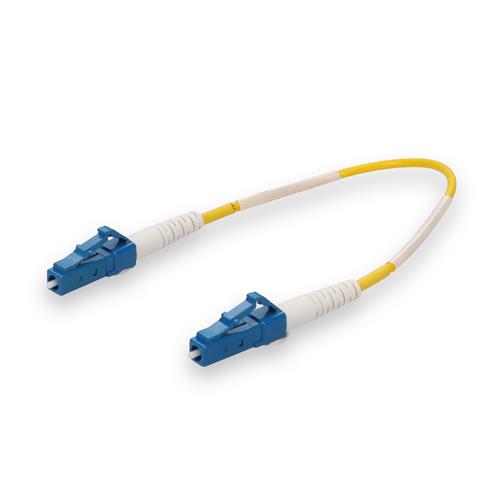 Picture of 0.25m LC to LC Yellow OS2 Simplex Microboot, Snagless OFNR (Riser-Rated) SMF Fiber Patch Cable