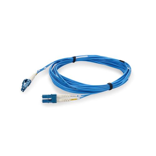 Picture of 1.5ft LC to LC Blue OS2 Duplex Microboot, Snagless OFNR (Riser-Rated) SMF Fiber Patch Cable with 1.6mm OD Jacket