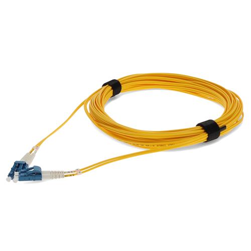 Picture of 46m LC to LC Yellow OS2 Duplex Microboot, Snagless OFNR (Riser-Rated) SMF Fiber Patch Cable