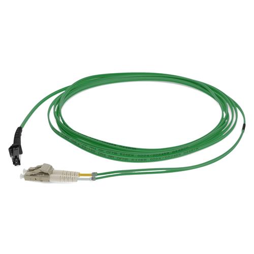 Picture of 2m LC to MT-RJ Green OM4 Duplex OFNR (Riser-Rated) Fiber Patch Cable