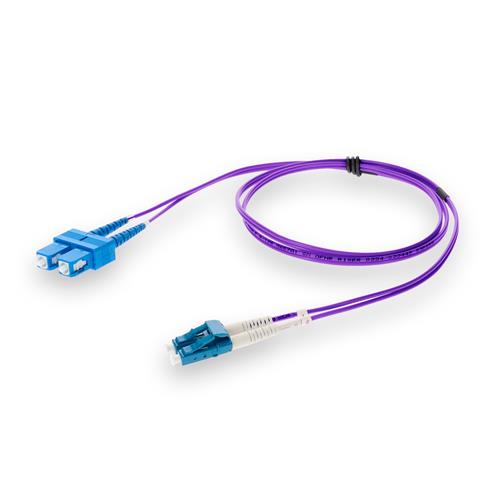 Picture of 7ft LC to SC Purple OS2 Duplex OFNR (Riser-Rated) TAA SMF Fiber Patch Cable