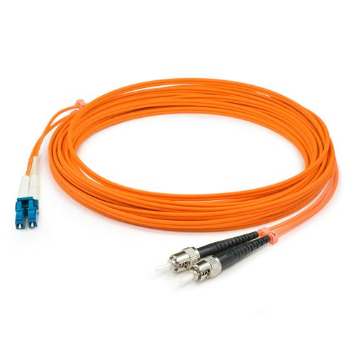 Picture for category 0.3m LC to ST (Female) Orange OM1 Duplex Armored OFNR (Riser-Rated) Fiber Patch Cable with 3mm OD Jacket
