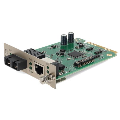 Picture of 10/100/1000Base-TX(RJ-45) to 1000Base-SX(SC) MMF 850nm 550m Media Converter Card for our rack or Standalone Systems
