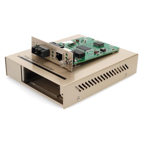 Picture of 10/100/1000Base-TX(RJ-45) to 1000Base-LX(SC) SMF 1310nm 20km Standalone Media Converter Card Kit