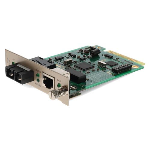 Picture of 10/100Base-TX(RJ-45) to 100Base-LX(SC) SMF 1310nm 20km Media Converter Card for our rack or Standalone Systems