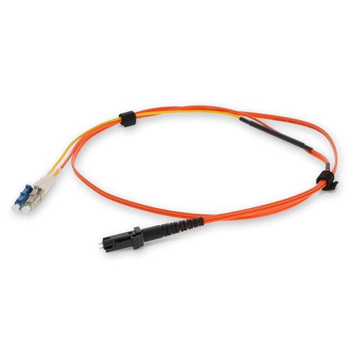 Picture of 1m MT (Male) Orange OM1 to LC (Male) Yellow OS2 Duplex OFNR Mode Conditioning Cable
