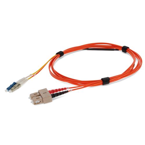 Picture of 5m SC (Male) Orange OM2 to LC (Male) Yellow OS2 Duplex OFNR Mode Conditioning Cable