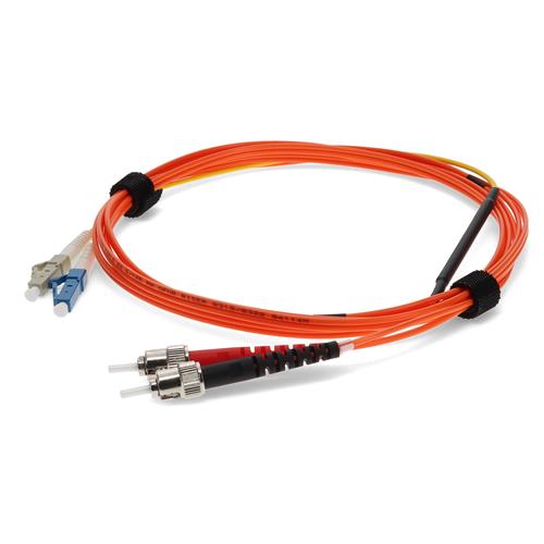Picture of 2m ST (Male) Orange OM1 to LC (Male) Yellow OS2 Duplex OFNR Mode Conditioning Cable TAA compliant