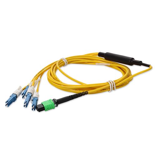 Picture of 10m MPO/APC to 4xCS Duplex (8xCS)/UPC Yellow OS2 OFNR (Riser-Rated) 8-Strand SMF Fiber Fanout Cable