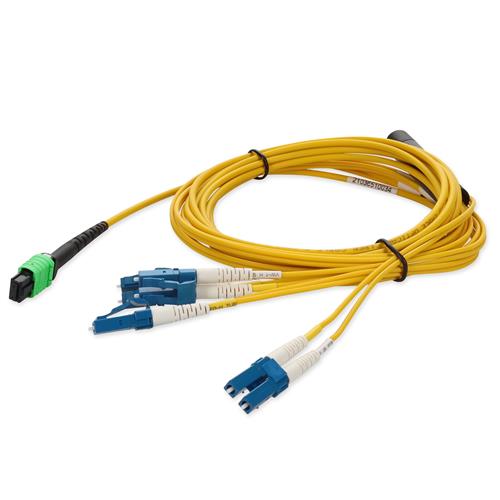 Picture of 4m MPO/APC to 4xLC/UPC Duplex Yellow OS2 LSZH 8-Strand SMF Fiber Fanout Cable