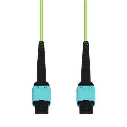 Picture of 0.5m MPO/UPC to MPO/UPC Lime Green OM5 OFNP (Plenum-Rated) 12-Strand Fiber Patch Cable