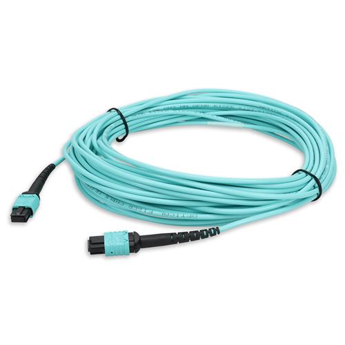 Picture of 12m MPO/UPC to MPO/UPC Aqua OM3 OFNR (Riser-Rated) 12-Strand Fiber Patch Cable