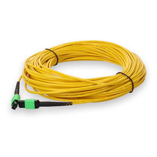 Picture of 30m MPO/APC to MPO/APC Yellow OS2 OFNR (Riser-Rated) 12-Strand SMF Fiber Patch Cable