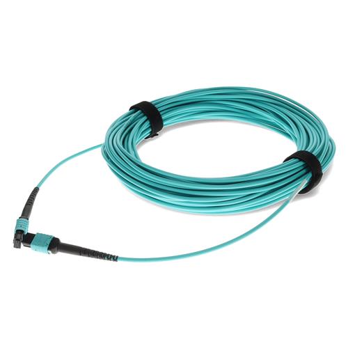 Picture of 35m MPO/UPC to MPO/UPC Aqua OM4 OFNP (Plenum-Rated) 12-Strand Fiber Patch Cable