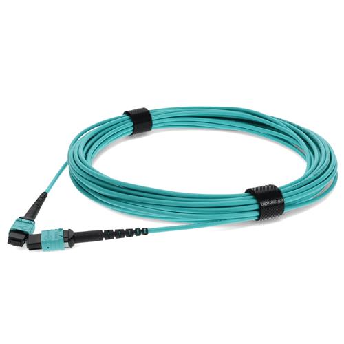 Picture of 4m MPO/UPC to MPO/UPC Aqua OM4 OFNP (Plenum-Rated) 12-Strand Fiber Patch Cable
