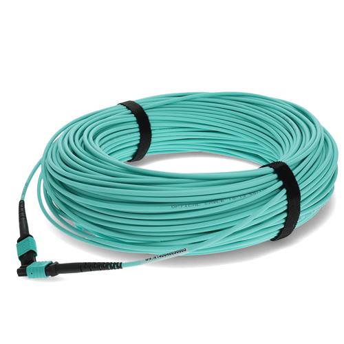 Picture of 60m MPO/UPC to MPO/UPC Aqua OM4 OFNR (Riser-Rated) 12-Strand Fiber Patch Cable