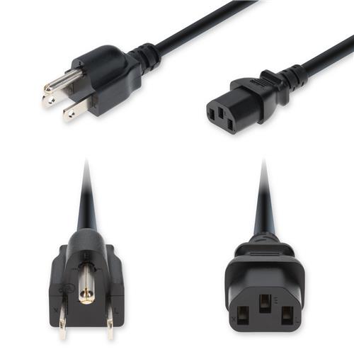 Picture of 6ft NEMA 5-15P Male to C13 Female Standard Commercial 18 AWG 125V at 10A PVC SJT (Service Junior Thermoplastic) Black Power Cable