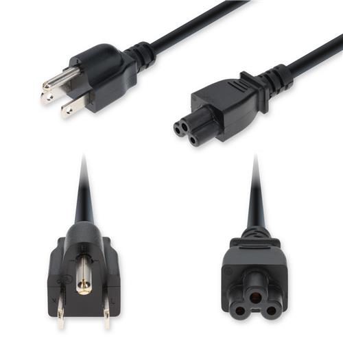 Picture of 6ft NEMA 5-15P Male to C5 Female Standard Commercial 18 AWG 125V at 10A PVC SJT (Service Junior Thermoplastic) Black Power Cable