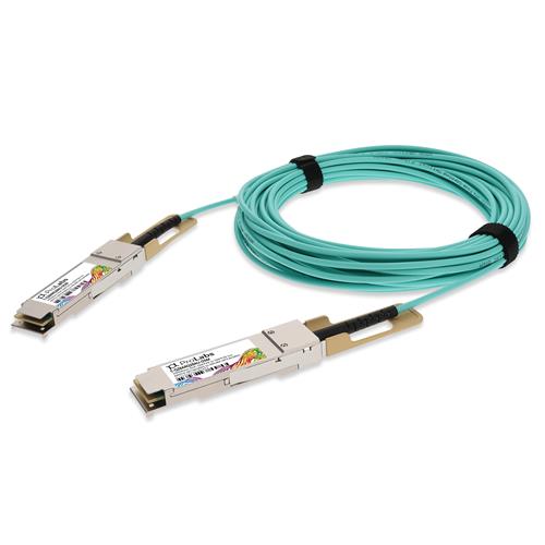 Picture of Arista Networks® to Aruba Networks® Compatible TAA 100GBase-AOC QSFP28 to QSFP28 Active Optical Cable (850nm, MMF, 5m)