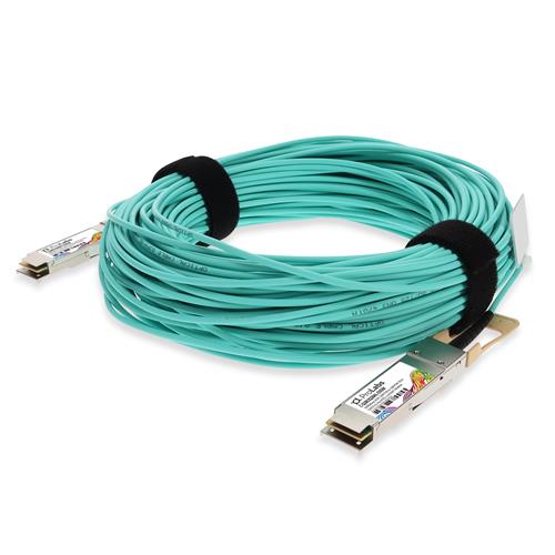 Picture of Cisco® to Alcatel-Lucent Nokia® Compatible TAA Compliant 100GBase-AOC QSFP28 to QSFP28 Active Optical Cable (850nm, MMF, 35m)
