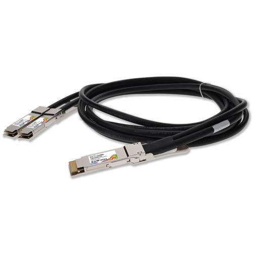 Picture of Cisco® QDD-400G-CU1-5M to Mellanox® MCP7H60-W001AR30 Compatible TAA 400GBase-CU QSFP-DD 400G to 2xQSFP56 200G PAM-4 Direct Attach Cable (Passive Twinax, 1m)