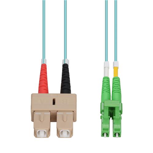 Picture of 10m SC to ALC Aqua OM4 Duplex OFNR (Riser-Rated) Fiber Patch Cable