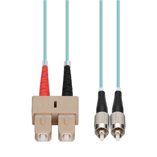 Picture of 10m SC to FC Aqua OM4 Duplex LSZH Fiber Patch Cable