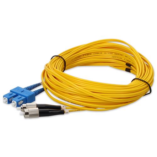 Picture of 10m SC to FC Yellow OS2 Duplex OFNR (Riser-Rated) SMF Fiber Patch Cable